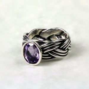 Sterling pandora amethyst ring!